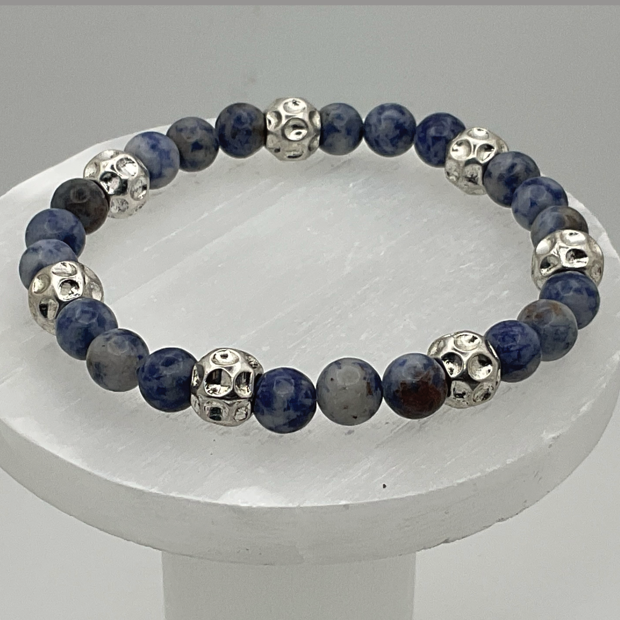 Sodalite Bracelet with Silver Spacers