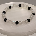 White Iridescent Black Glass Bracelet
