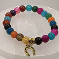 Multicolored Dragon Vein Horseshoe Charm Bracelet