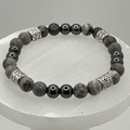 Grey Magnesite Hematite Bracelet with Silver Spacers