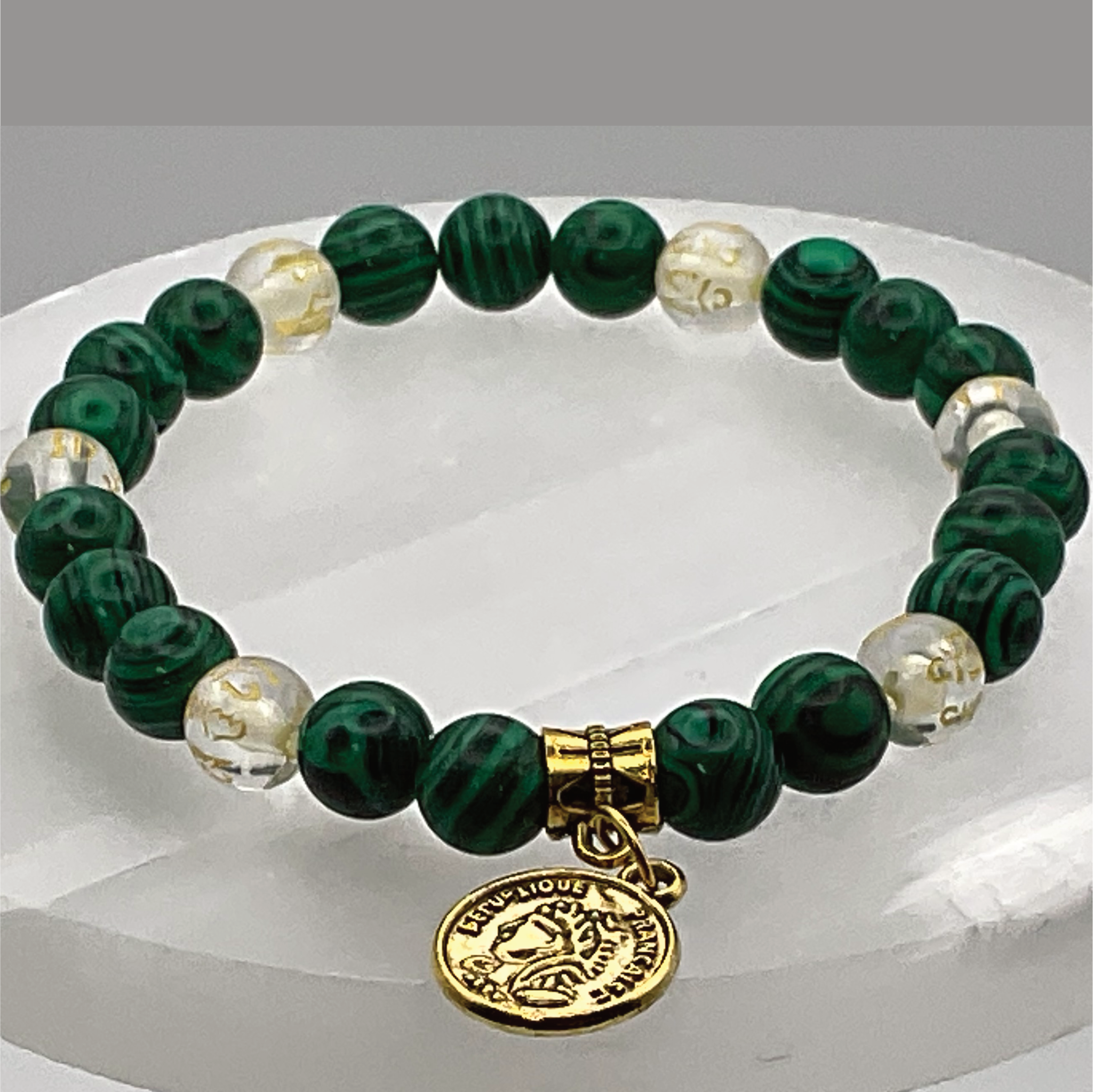 Malachite Pixiu Charm Bracelet
