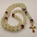 Milky White Red Full 5 Decade Gold Rosary