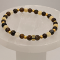 Tiger's Eye Oriental Agate Bracelet with Gold Spacers