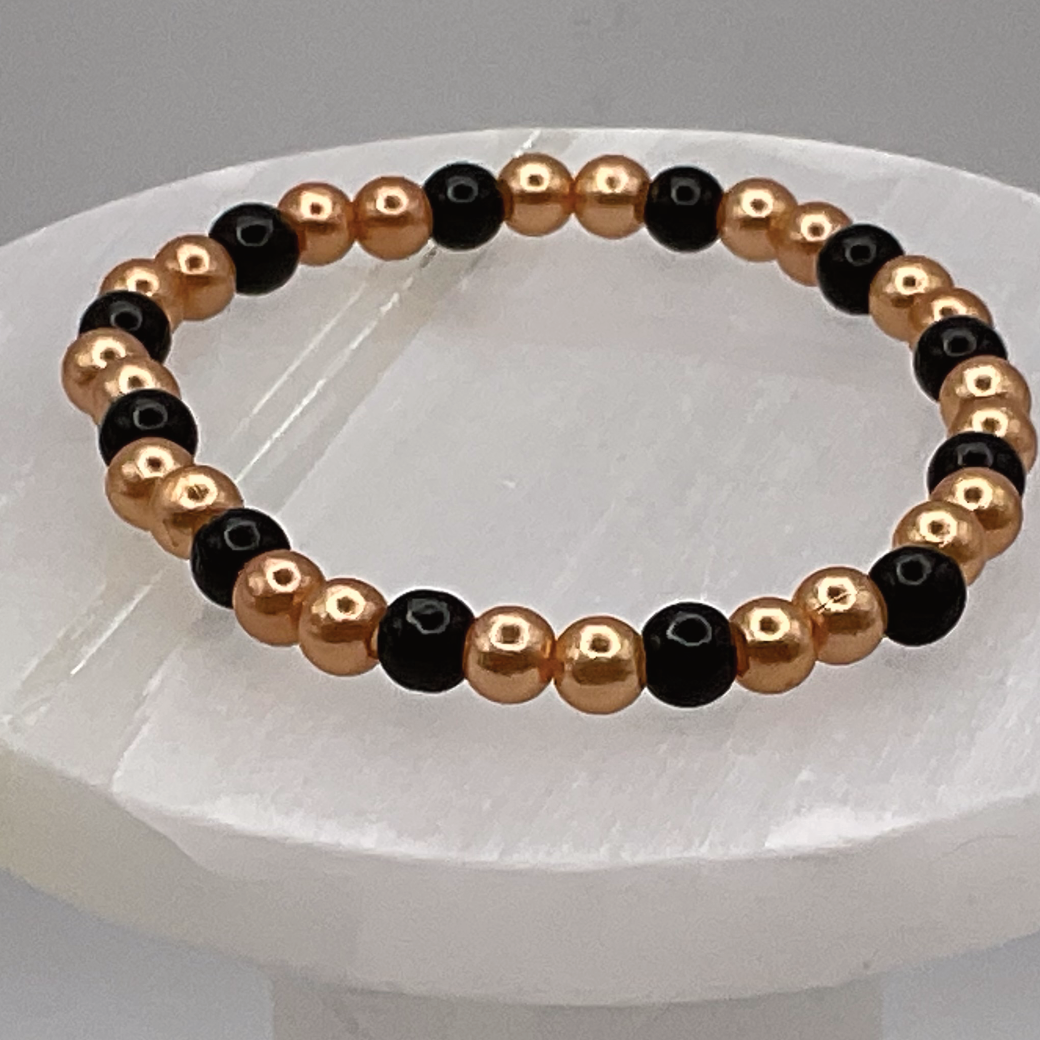 Black Glass Golden Bracelet