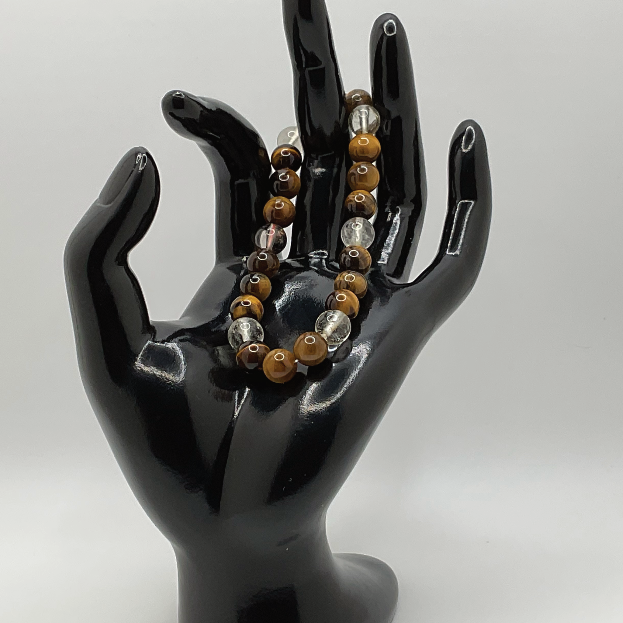 Tiger's Eye Clear Quartz Bracelet | Confidence & Clarity | Handmade Crystal Gemstone Jewelry