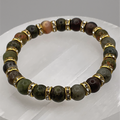 Green Jasper Bracelet with Crystal Spacers