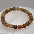 Mookaite Bracelet with Gold Tone Clear Spacers