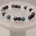 Blue Dragon Vein Agate Clear Quartz Black Pixiu Bracelet