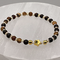 14 cm (5.5") Amber Crystal Gold Star Bracelet with Gold Spacers