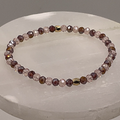 Brown Champagne Crystal Glass Bracelet with Gold Spacers