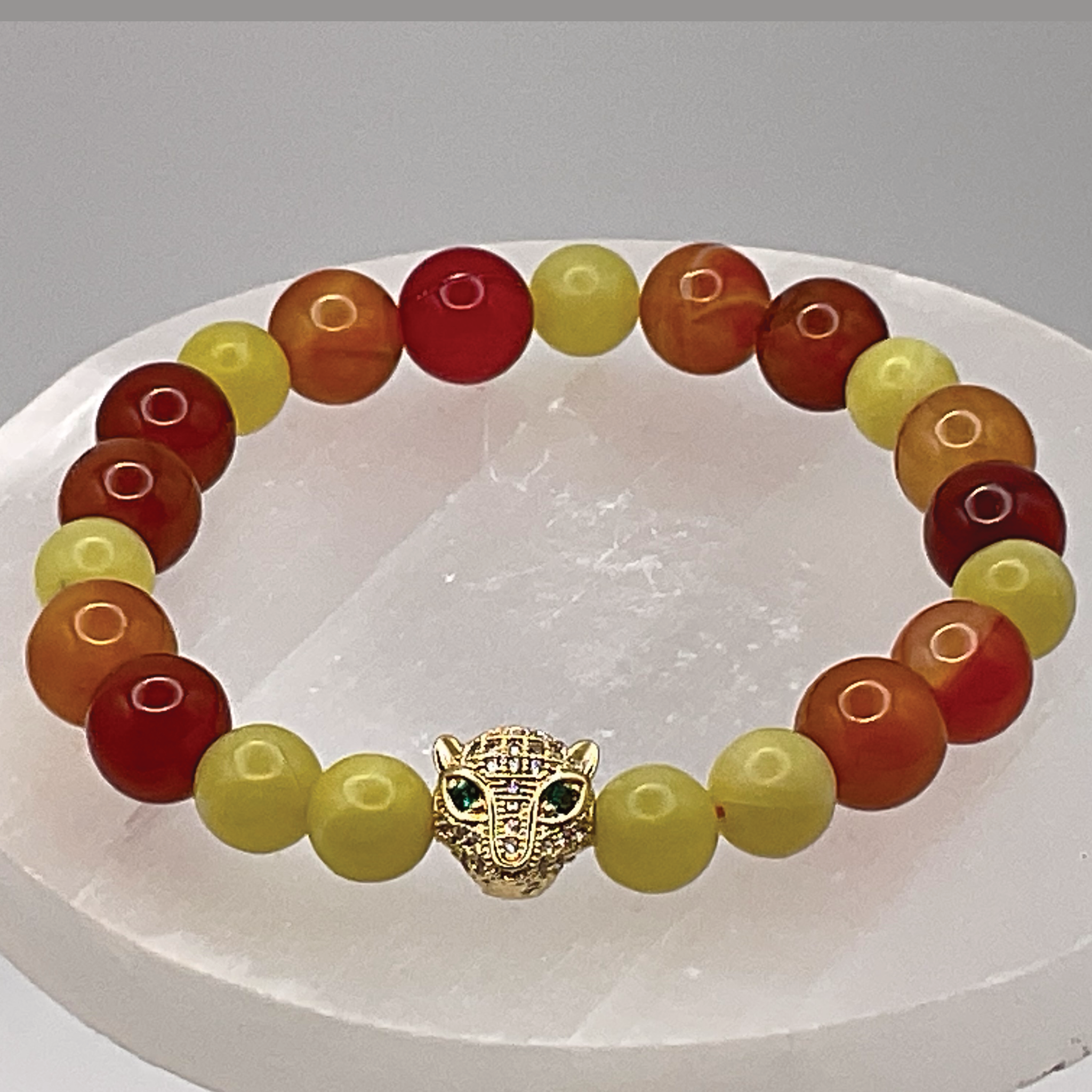 Carnelian Agate Serpentine Charm Bracelet