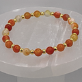 Carnelian Quartz Bracelet with Gold Spacers