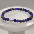 Pulsera de magnesita, amatista y perlas de imitación