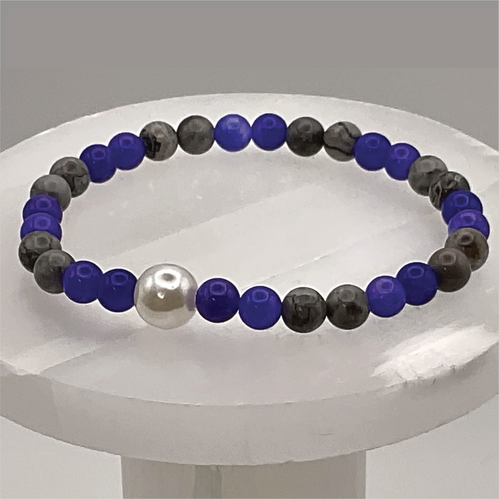 Magnesite Amethyst Imitation Pearl Bracelet