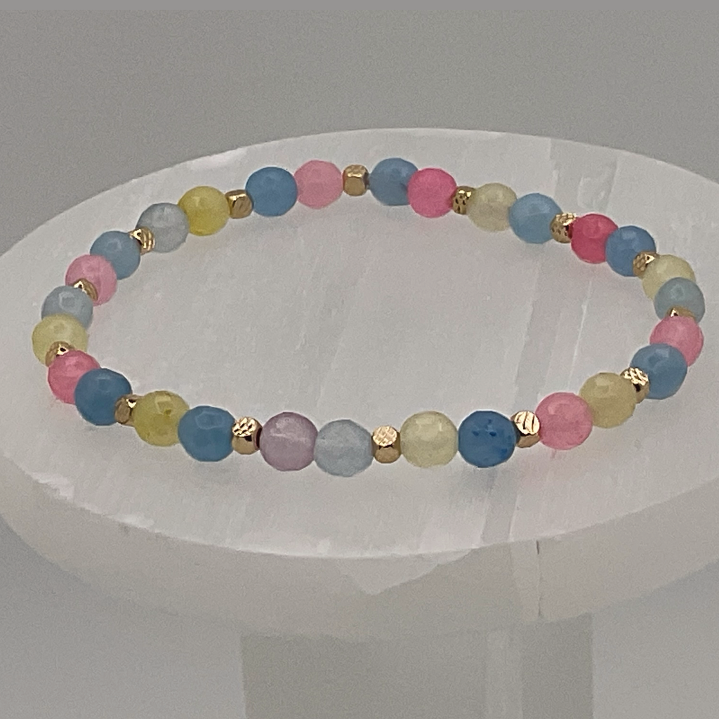 Pulsera de Opalita con Espaciadores Dorados