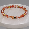 Orange Crackle Glass Bracelet with Square Gold Spacers
