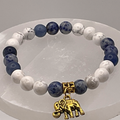 Sodalite Magnesite Elephant Charm Bracelet