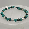 Blue Howlite Blue Magnesite Bracelet with Silver Disc Spacers