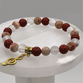 Red Jasper Clear Quartz Music Charm Bracelet