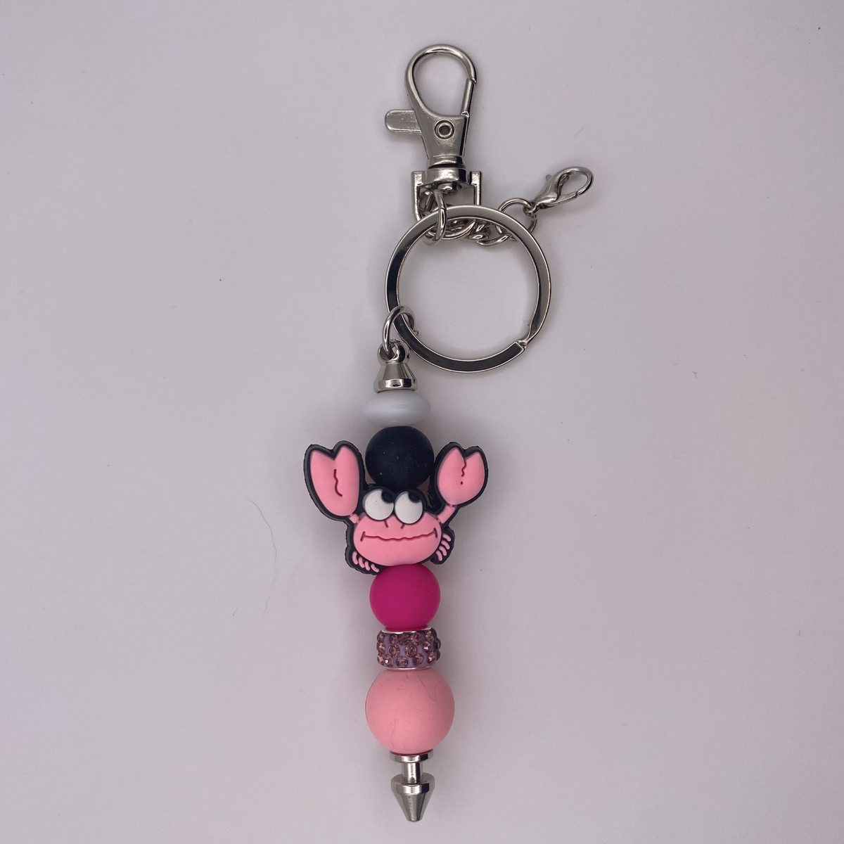 Pink Crab Keychain