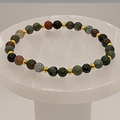 Moss Agate Bracelet with Gold Spacers