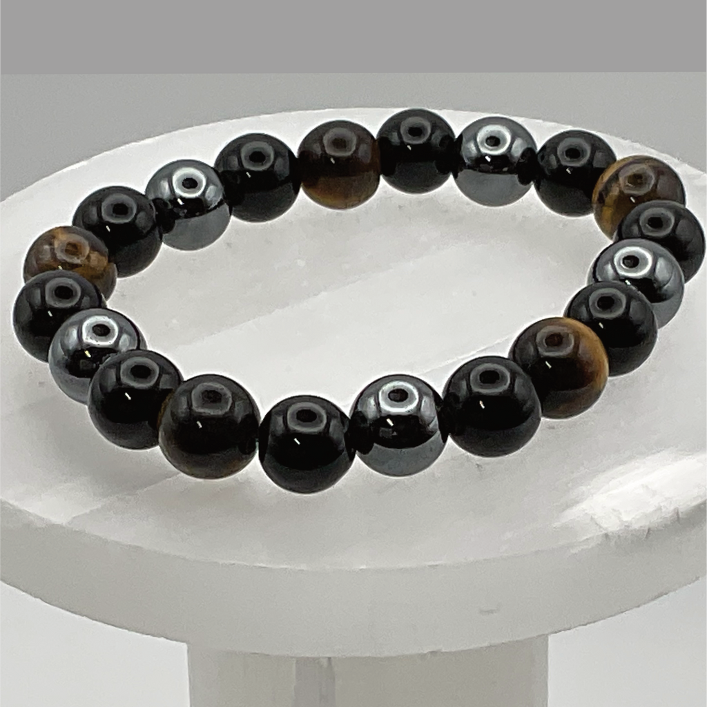 Hematite Black Obsidian Tiger's Eye Bracelet