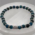 Blue Apatite Bracelet with Silver Tone Spacers