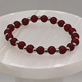 14.5 cm (5.7") Claret Bracelet with Silver Spacers