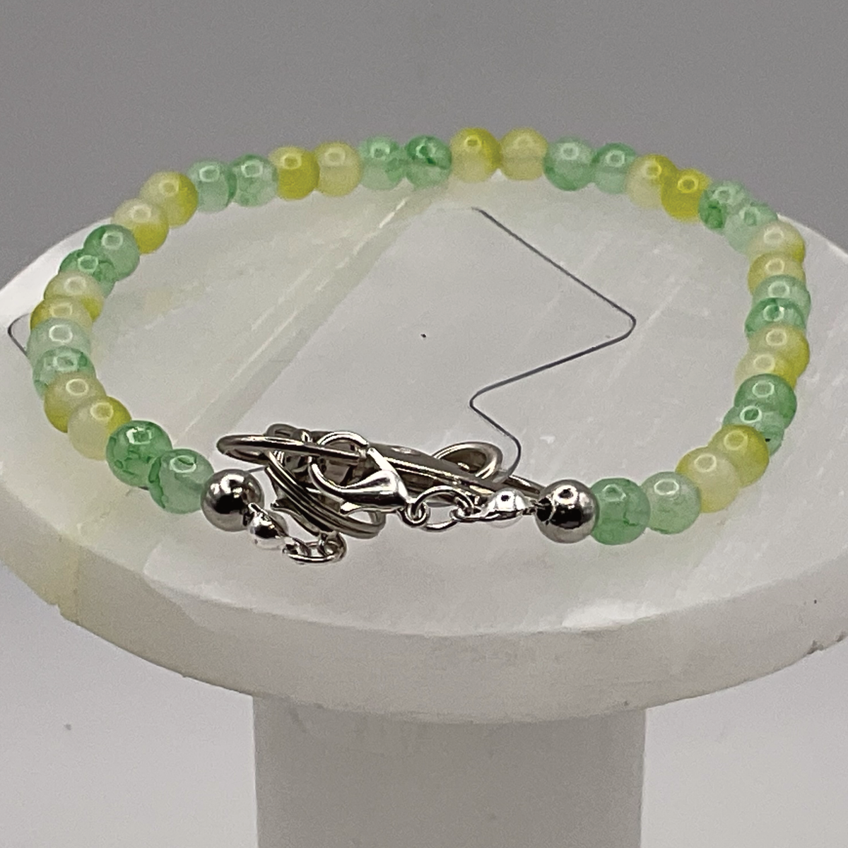 Green Yellow Glass Phone Strap