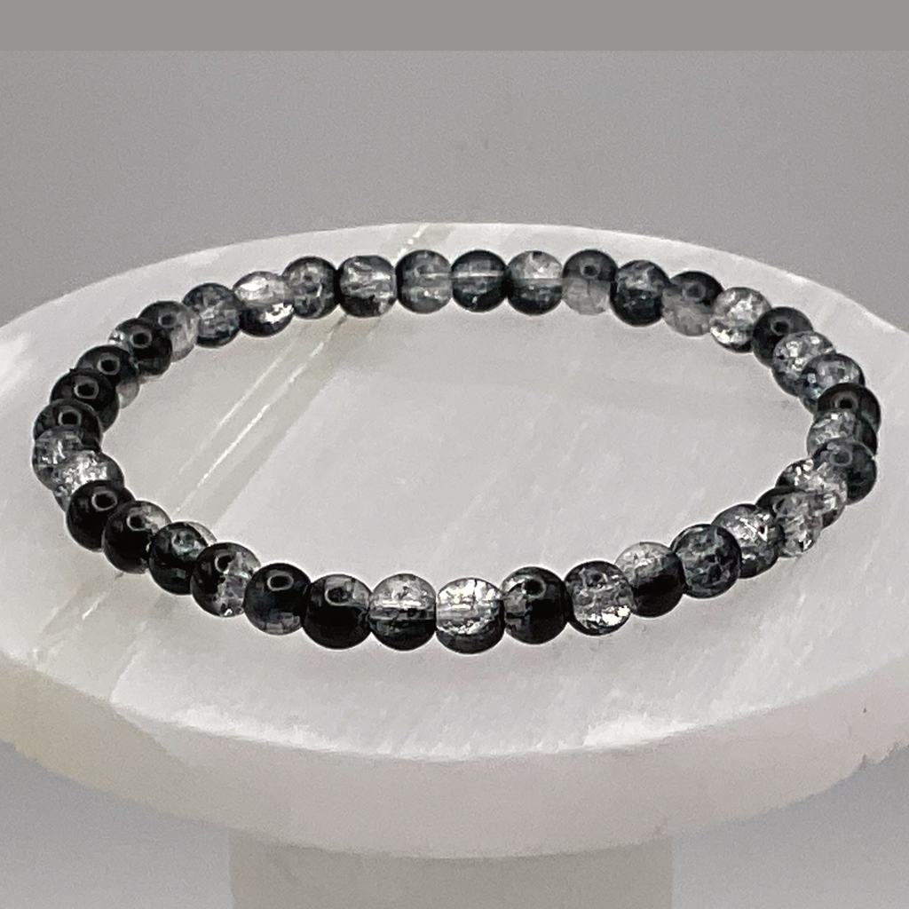 Black Grey Glass Bracelet
