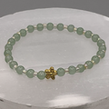 15 cm (5.9") Green Chalcedony Gold Star Bracelet with Amber Crystal Spacers