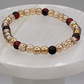 Champagne Crystal Glass Bracelet with Red Black Crystal Spacers