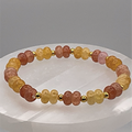 Crackle Quartz Bracelet with Gold Tone Spacers