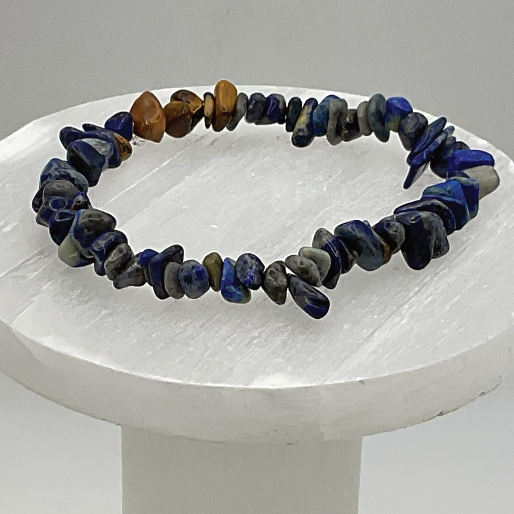 Chipped Lapis Lazuli Tiger's Eye Bracelet