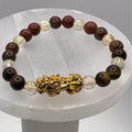 Brecciated Jasper Clear Quartz Pixiu Dragon Charm Bracelet