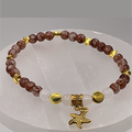 Ferruginous Quartz Milky Quartz Starfish Charm with Gold Tone Spacers