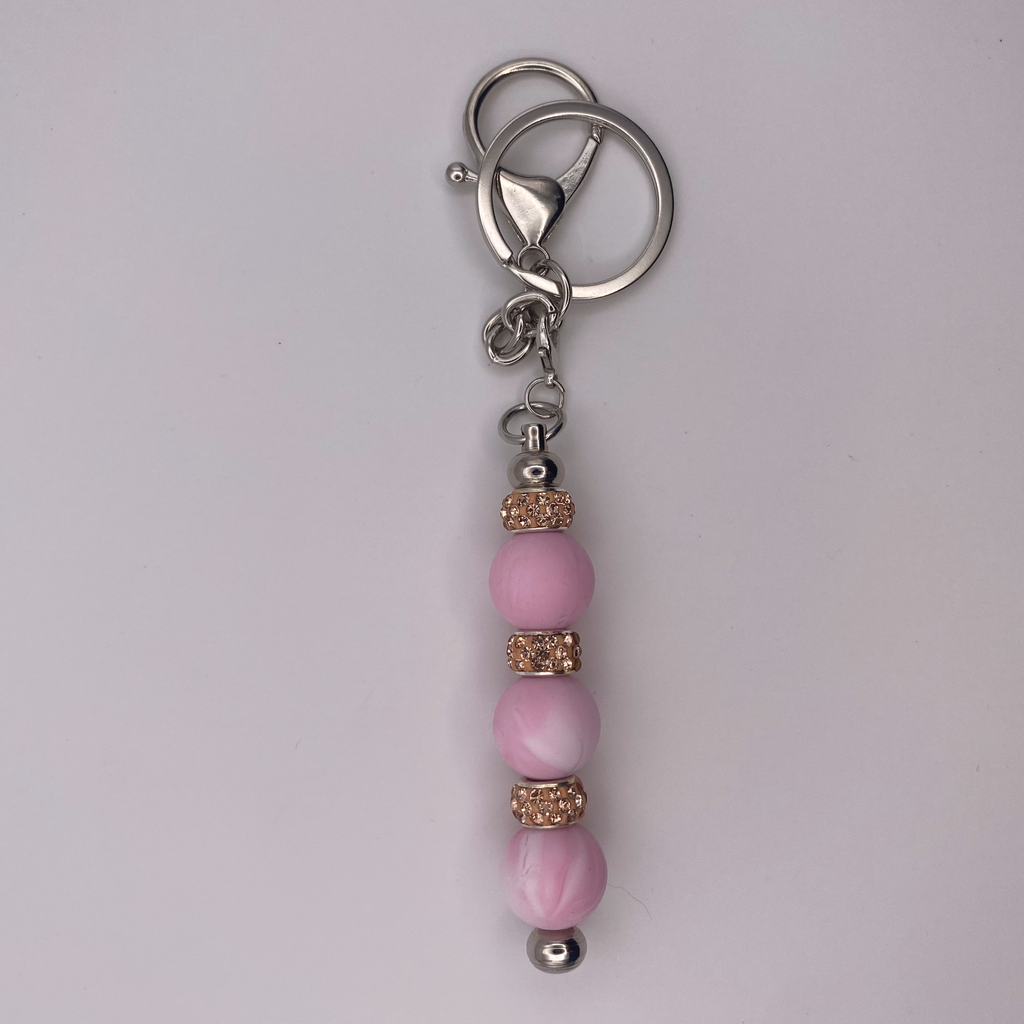 Llavero de cristal rosa