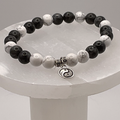 Black Agate Magnesite Yin Yang Charm Bracelet