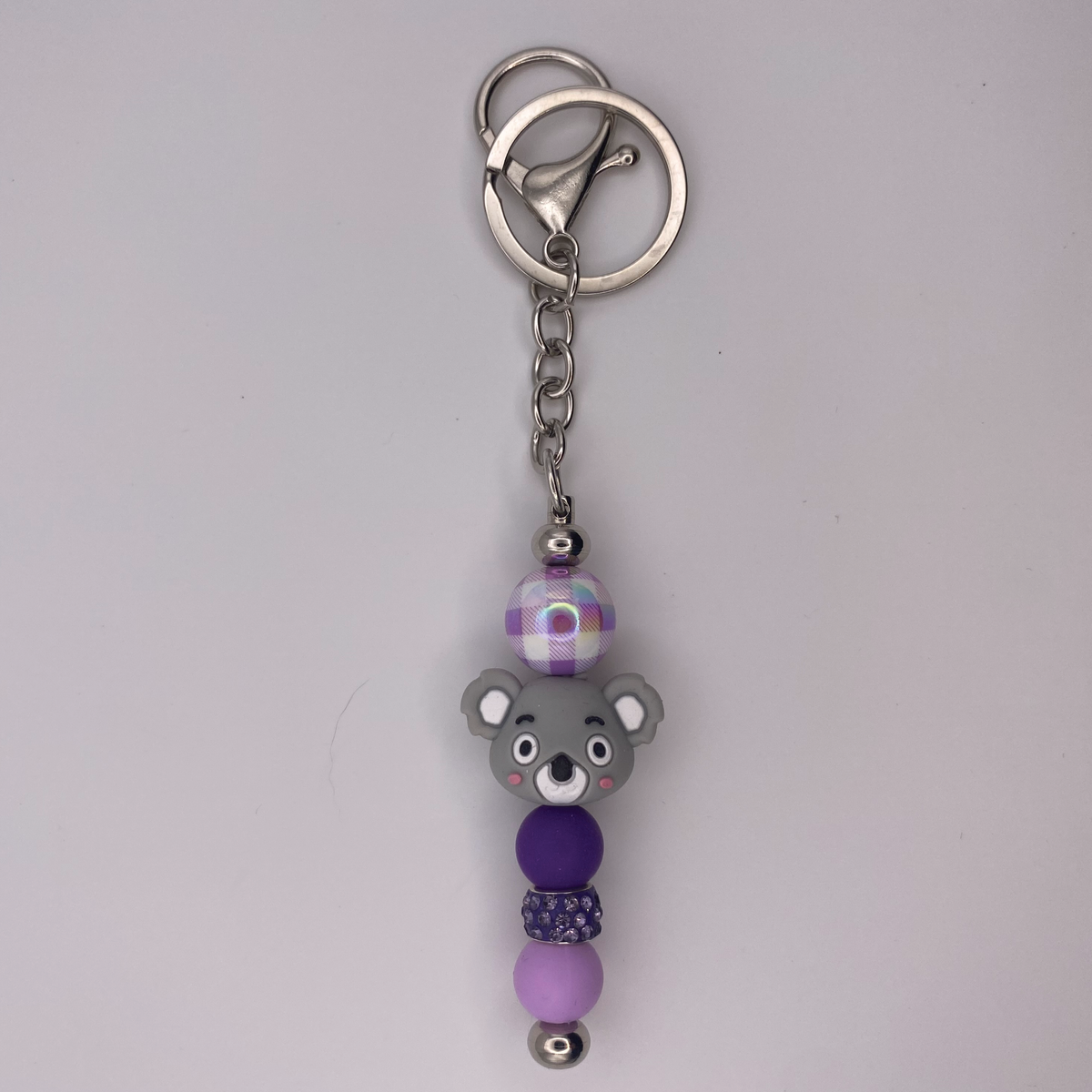 Purple Grey Koala Keychain
