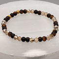 14.5 cm (5.7") Tiger's Eye Amber Crystal Bracelet with Gold Spacers