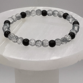 Crackle Grey and Black Glass Bracelet