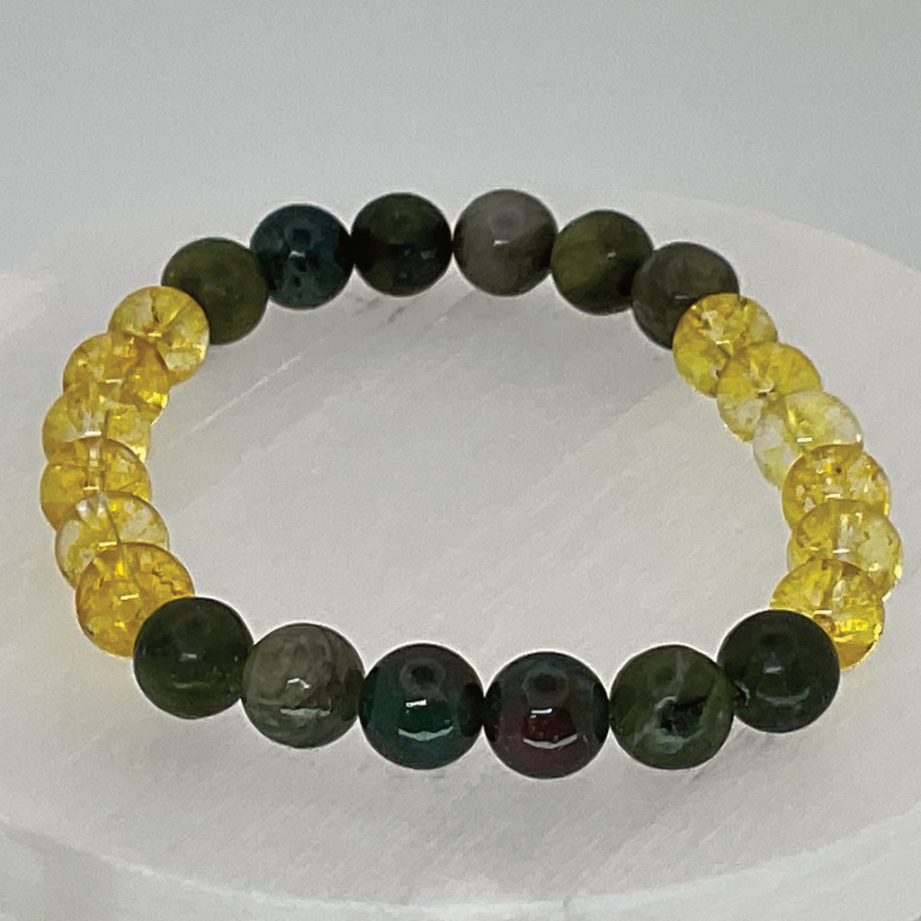 Pulsera de ámbar y serpentina