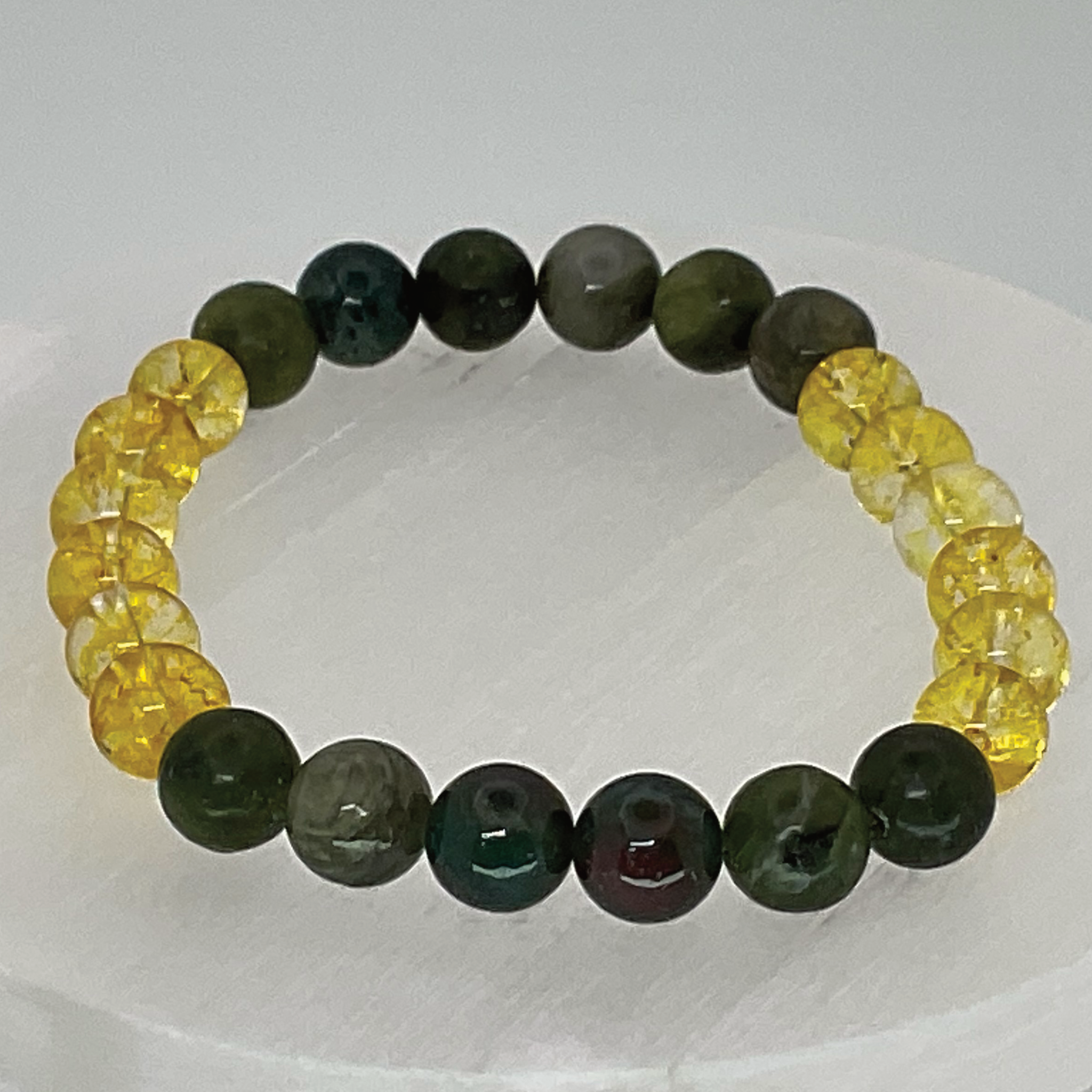 Pulsera de ámbar y serpentina