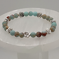 Pulsera de Calcita con Separadores de Flores de Plata