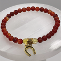 Carnelian Horseshoe Charm Bracelet