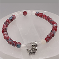 Blue-Red Dragon Agate Milk Quartz Butterfly Charm Bracelet