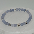 Pulsera de aguamarina con espaciadores de plata