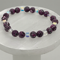 Purple Dragon Vein Agate Bracelet with Crystal Spacers