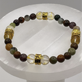 Tree Agate Citrine Bracelet with Gold Tone Spacers