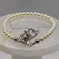 Cream Pearl Glass Phone Strap